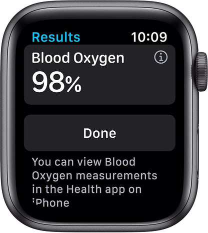Apple Watch Series 6 (GPS, 44mm) - Space Gray Aluminum Case with Black Sport Band (Renewed) - Authentic Apple Products.