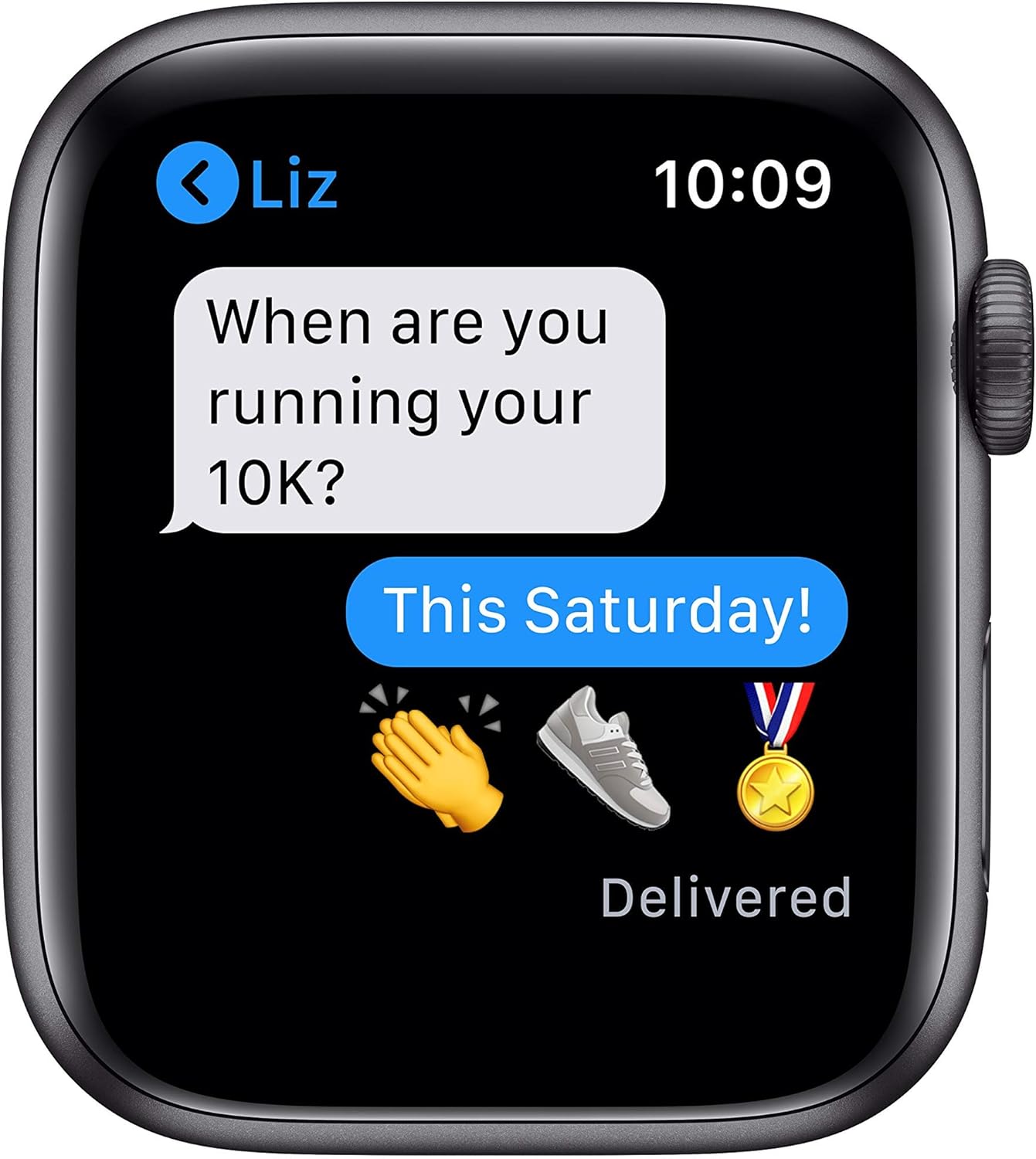 Apple Watch Series 6 (GPS, 44mm) - Space Gray Aluminum Case with Black Sport Band (Renewed) - Authentic Apple Products.