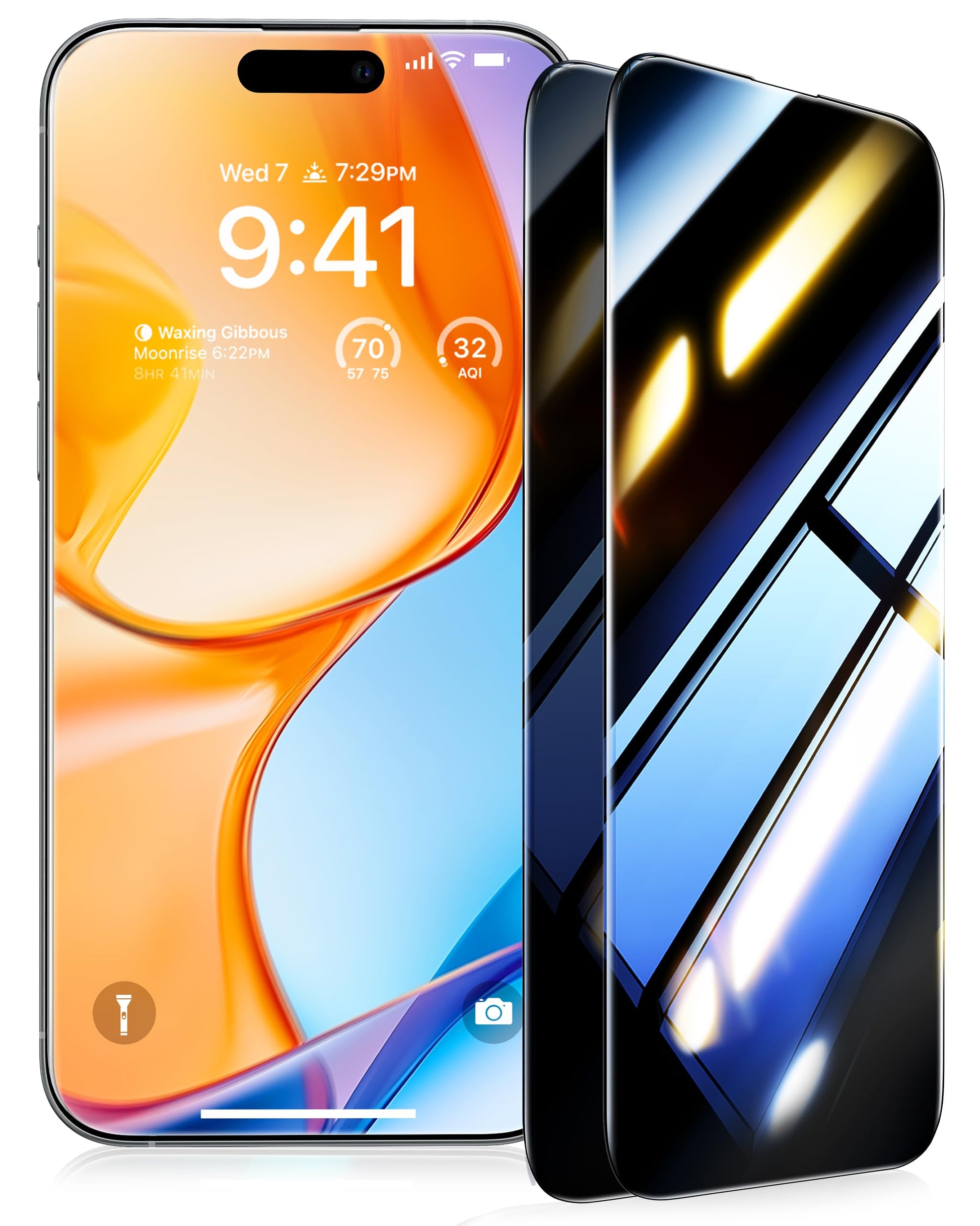 UltraGlass 9H+ Glass for iPhone 15 Pro Max Privacy Screen Protector [Invisible Privacy Armor] Screen Protector 15 Pro Max Tempered [Full Coverage & Longest Durable] 15 Pro Max, 2 Pack