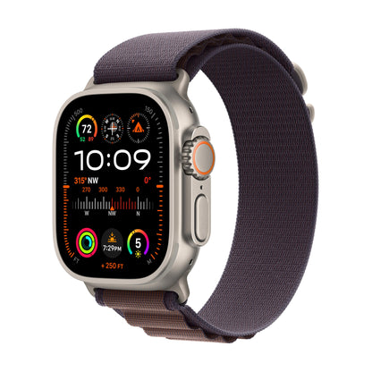 Apple Watch Ultra 2 [GPS + Cellular 49mm] Smartwatch with Rugged Titanium Case & Green/Grey Trail Loop S/M. Fitness Tracker, Precision GPS, Action Button, Extra-Long Battery Life