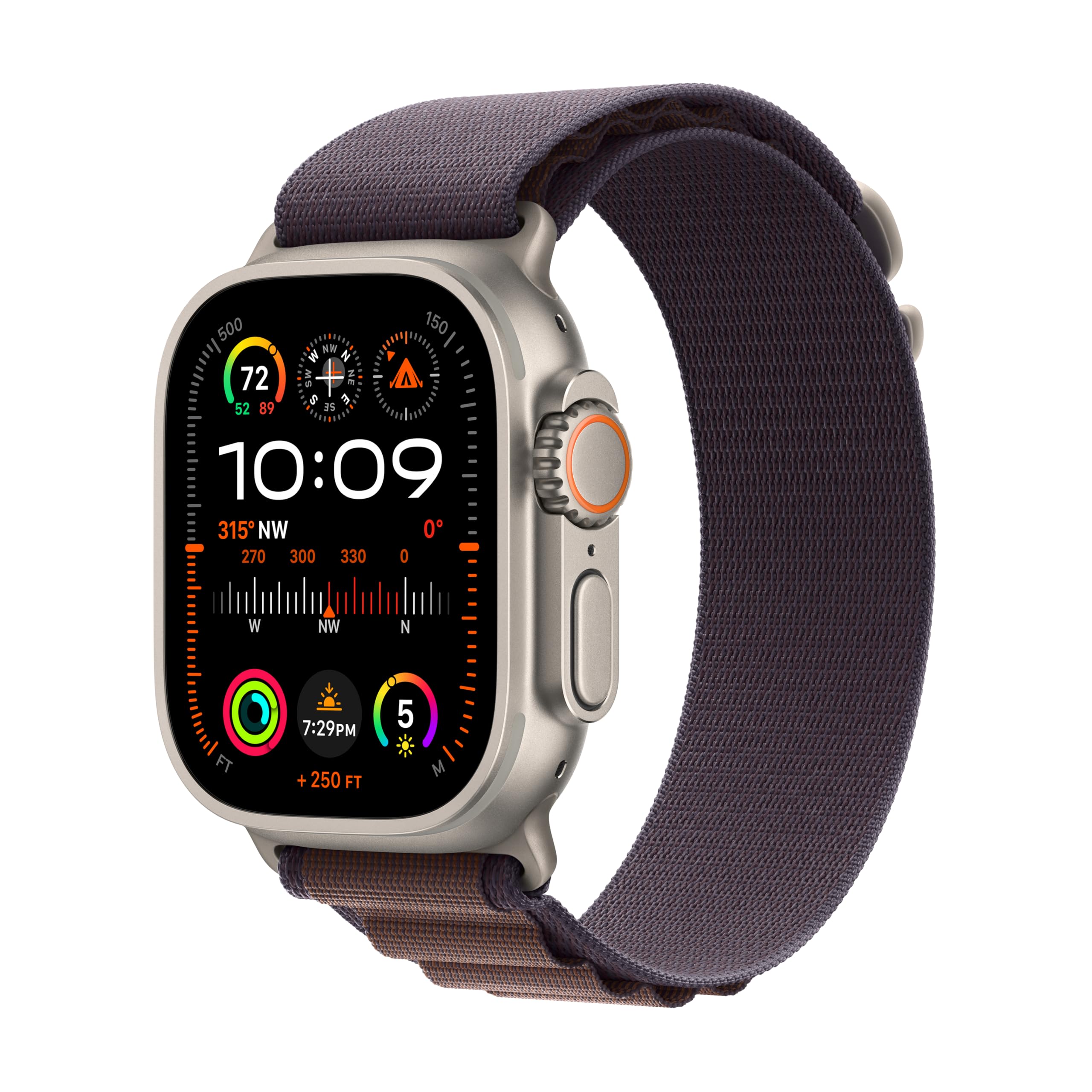 Apple Watch Ultra 2 [GPS + Cellular 49mm] Smartwatch with Rugged Titanium Case & Green/Grey Trail Loop S/M. Fitness Tracker, Precision GPS, Action Button, Extra-Long Battery Life