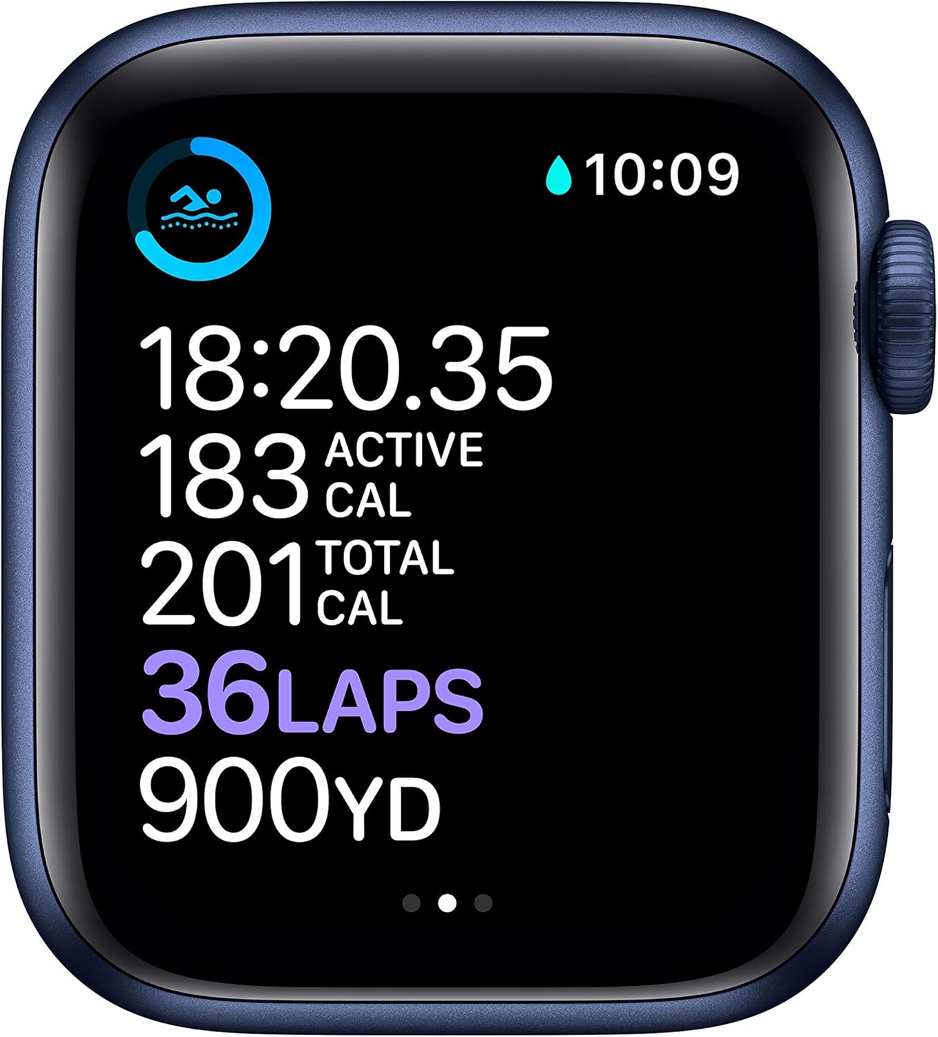 Apple Watch Series 6 (GPS, 40mm) - Blue Aluminum Case with Deep Navy Sport Band (Renewed) - Authentic Apple Products.