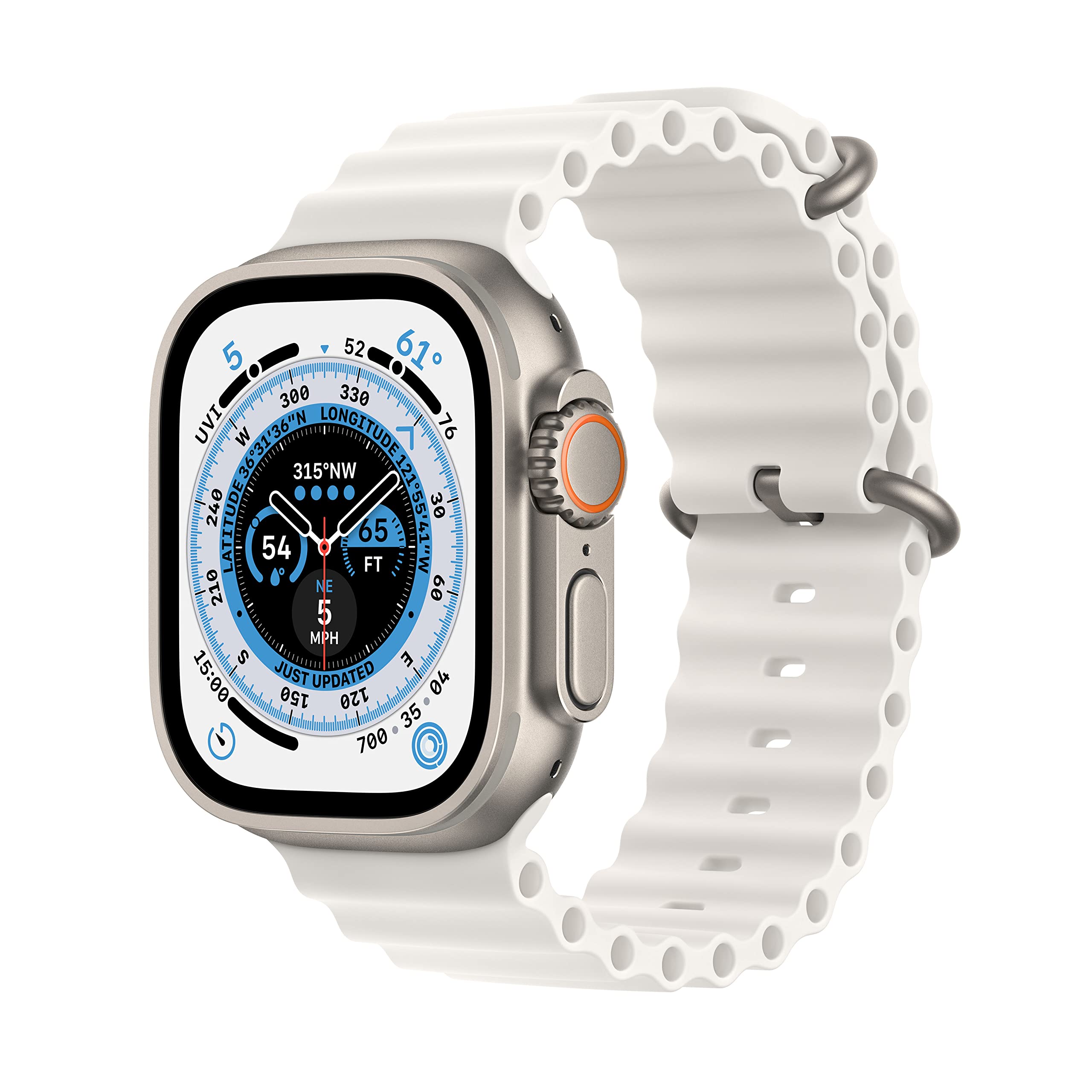 Apple Watch Ultra [GPS + Cellular 49mm] Titanium Case with Midnight Ocean Band, One Size (Renewed Premium) - Authentic Apple Products.