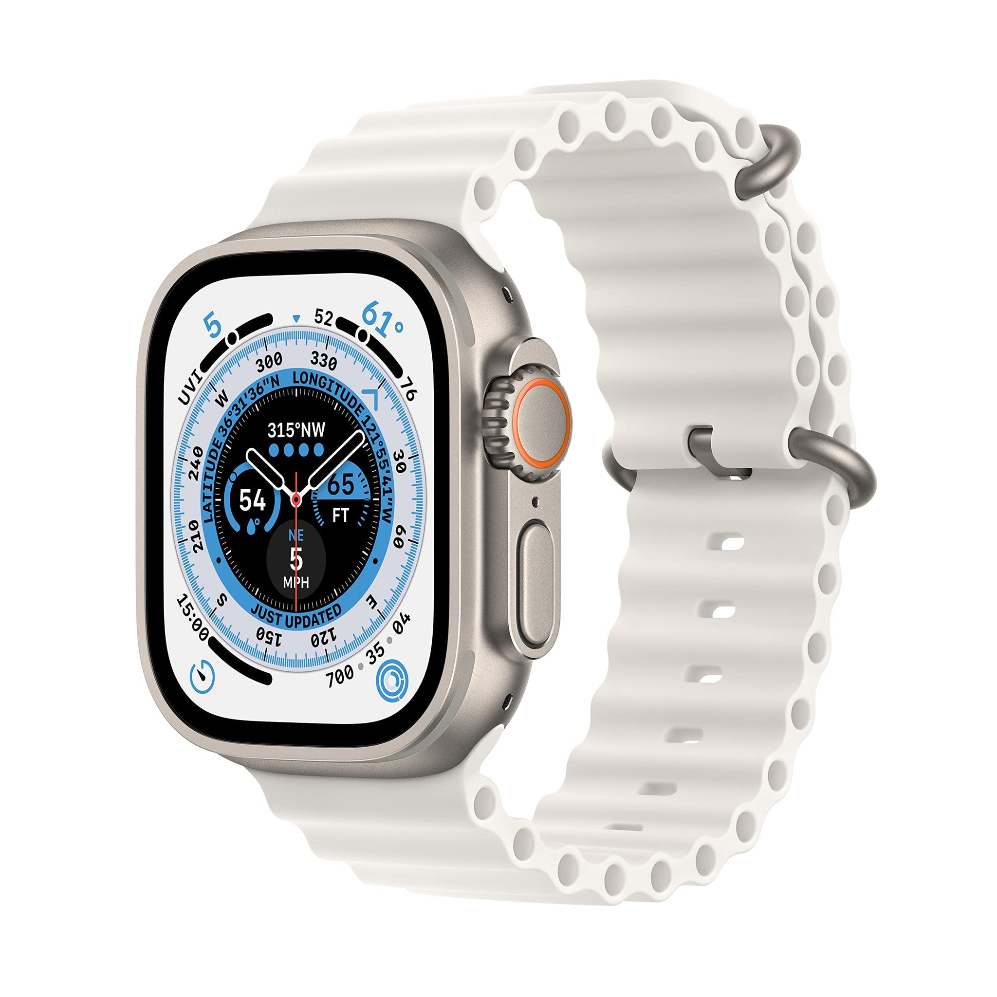 Apple Watch Ultra [GPS + Cellular 49mm] Titanium Case with Midnight Ocean Band, One Size (Renewed Premium) - Authentic Apple Products.