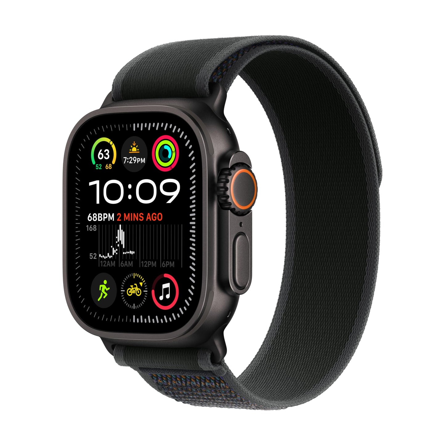 Apple Watch Ultra 2 [GPS + Cellular 49mm] Smartwatch with Rugged Titanium Case & Green/Grey Trail Loop S/M. Fitness Tracker, Precision GPS, Action Button, Extra-Long Battery Life