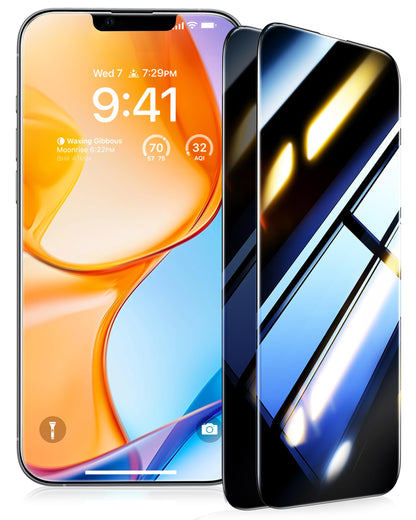 UltraGlass 9H+ Glass for iPhone 15 Pro Max Privacy Screen Protector [Invisible Privacy Armor] Screen Protector 15 Pro Max Tempered [Full Coverage & Longest Durable] 15 Pro Max, 2 Pack