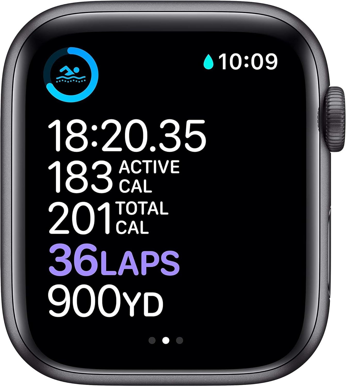 Apple Watch Series 6 (GPS, 44mm) - Space Gray Aluminum Case with Black Sport Band (Renewed) - Authentic Apple Products.