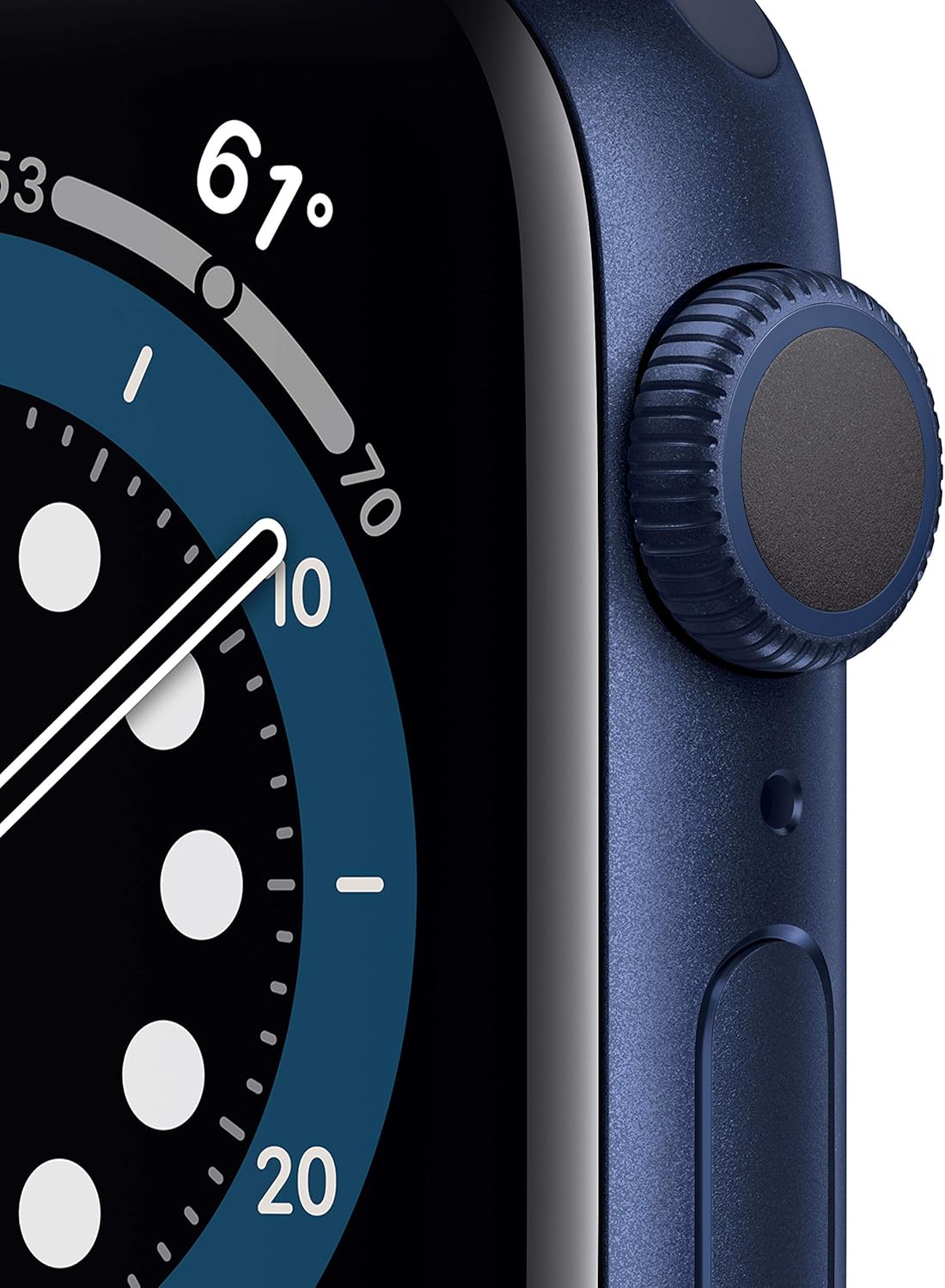 Apple Watch Series 6 (GPS, 40mm) - Blue Aluminum Case with Deep Navy Sport Band (Renewed) - Authentic Apple Products.