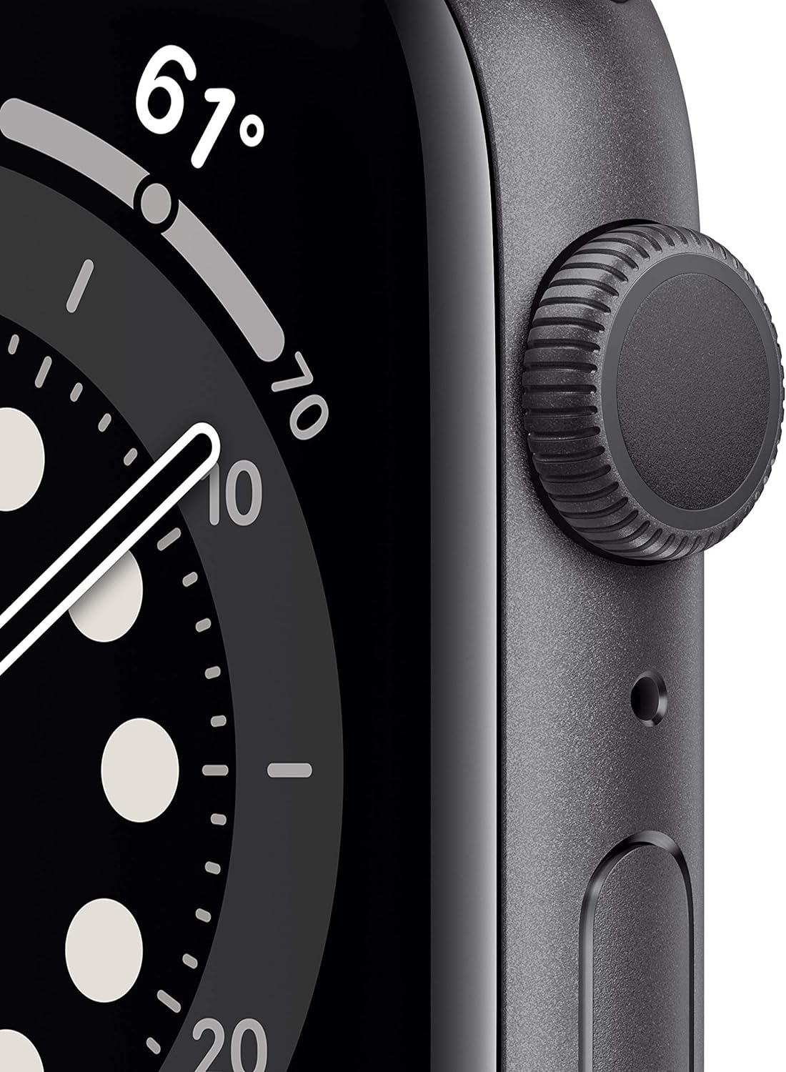 Apple Watch Series 6 (GPS, 44mm) - Space Gray Aluminum Case with Black Sport Band (Renewed) - Authentic Apple Products.
