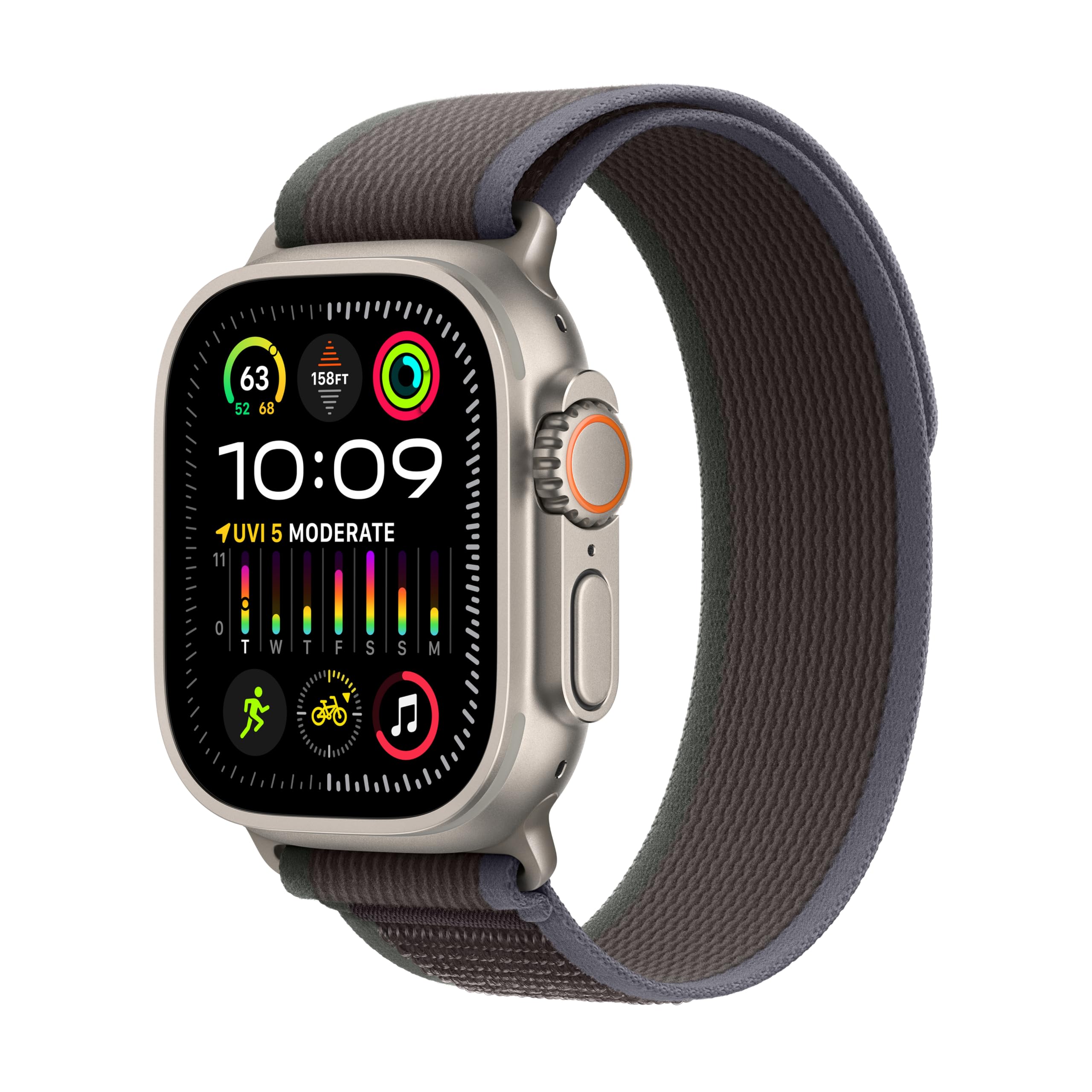 Apple Watch Ultra 2 [GPS + Cellular 49mm] Smartwatch with Rugged Titanium Case & Green/Grey Trail Loop S/M. Fitness Tracker, Precision GPS, Action Button, Extra-Long Battery Life - Authentic Apple Products.