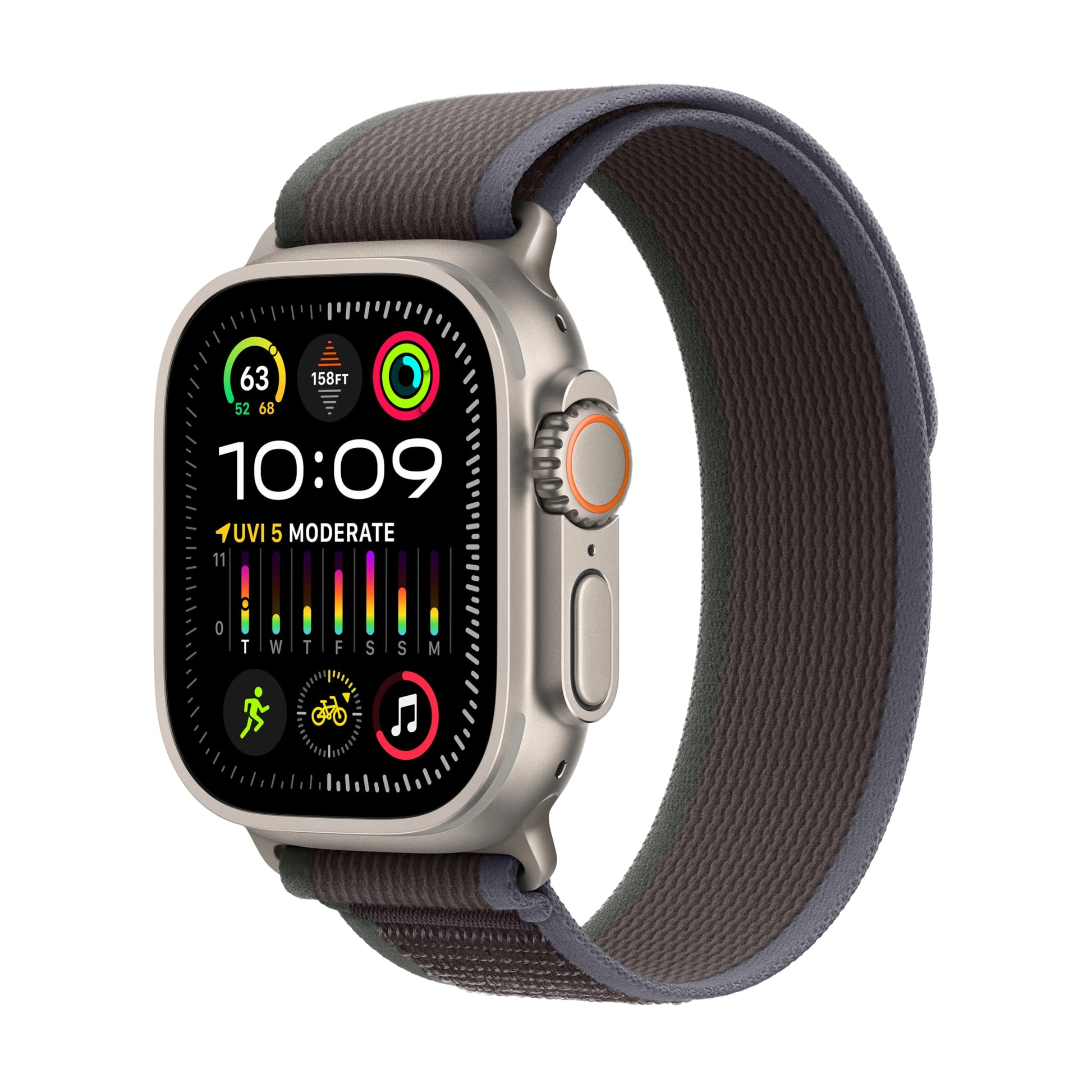 Apple Watch Ultra 2 [GPS + Cellular 49mm] Smartwatch with Rugged Titanium Case & Green/Grey Trail Loop S/M. Fitness Tracker, Precision GPS, Action Button, Extra-Long Battery Life - Authentic Apple Products.