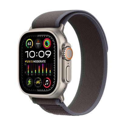 Apple Watch Ultra 2 [GPS + Cellular 49mm] Smartwatch with Rugged Titanium Case & Green/Grey Trail Loop S/M. Fitness Tracker, Precision GPS, Action Button, Extra-Long Battery Life - Authentic Apple Products.
