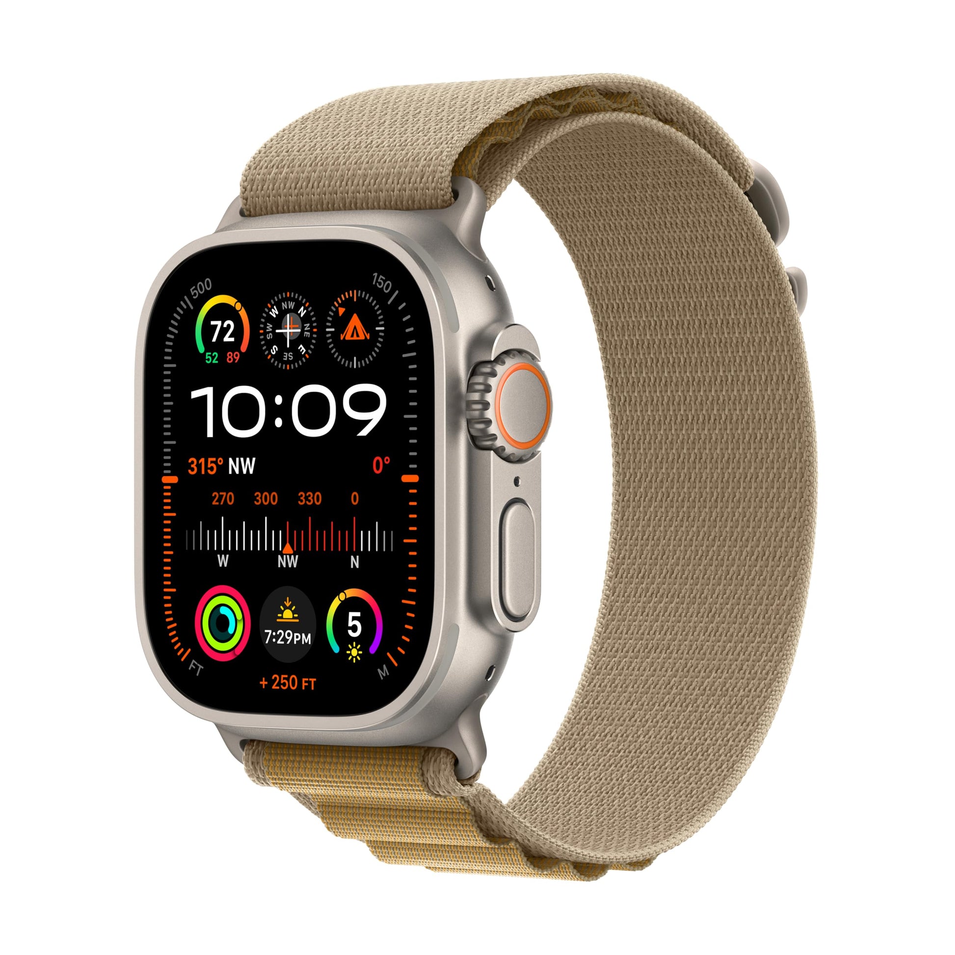 Apple Watch Ultra 2 [GPS + Cellular 49mm] Smartwatch with Rugged Titanium Case & Green/Grey Trail Loop S/M. Fitness Tracker, Precision GPS, Action Button, Extra-Long Battery Life